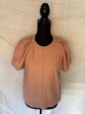 Universal Thread Puff Sleeve Crewneck Top in Dusty Pink